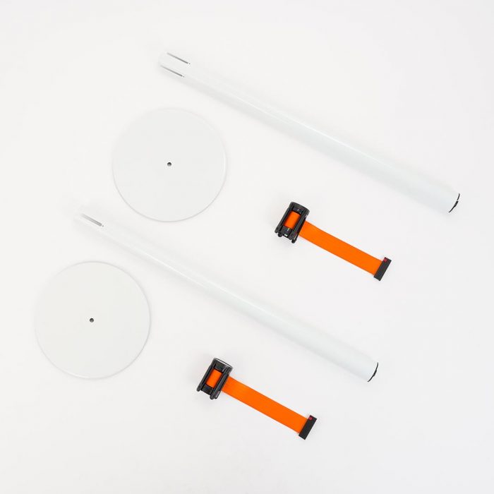 Colonnina Tendilinea 15kg base piatta, finitura bianco e nastro 3 metri - immagine 7