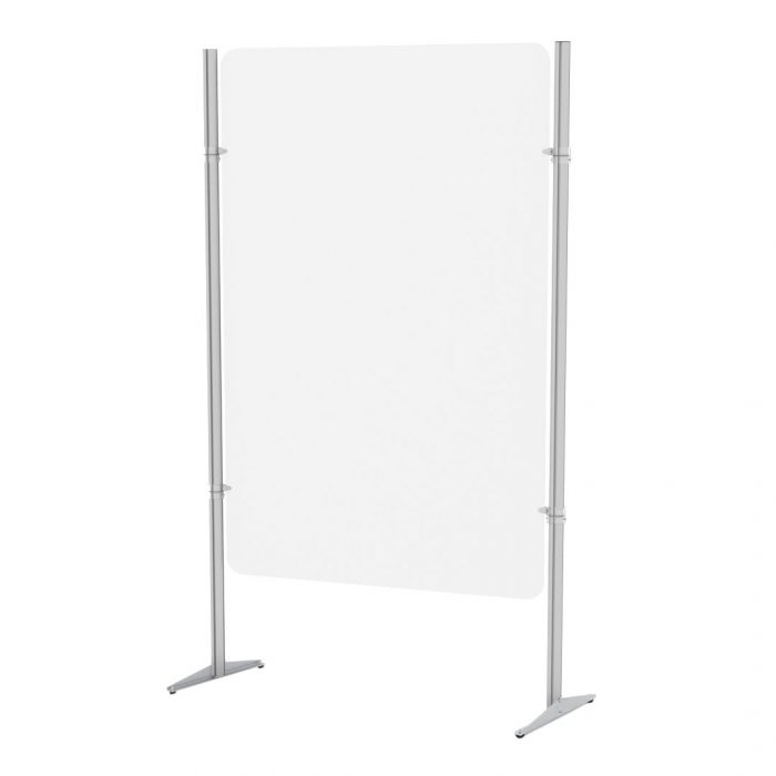 Montante in alluminio anodizzato  altezza 200cm con base quadrata in metallo 36x36cm - immagine 3