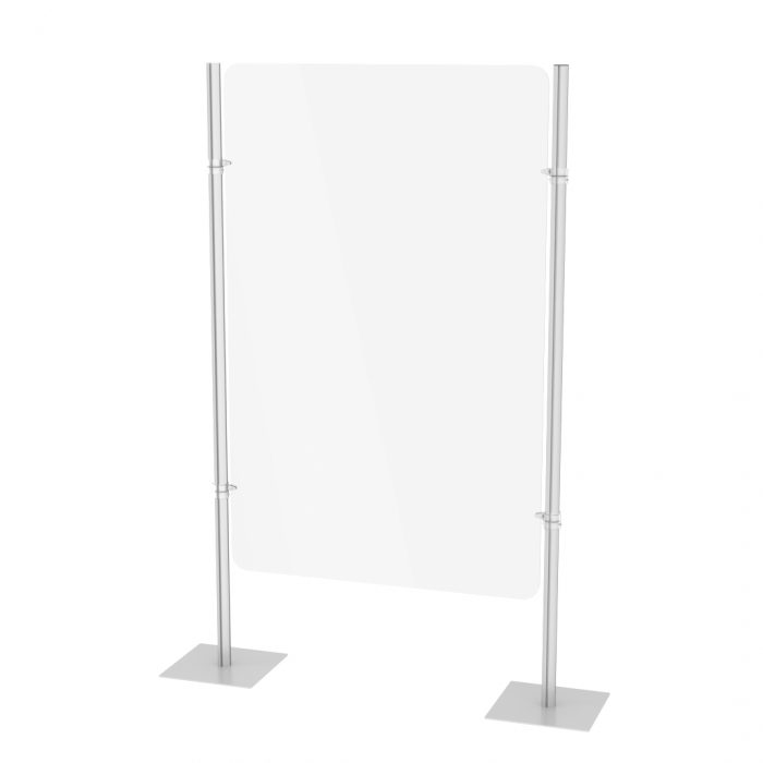 Montante in alluminio anodizzato  altezza 200cm con base quadrata in metallo 36x36cm - immagine 4