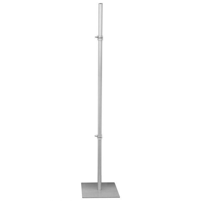 Montante in alluminio anodizzato  altezza 200cm con base quadrata in metallo 36x36cm - immagine 2