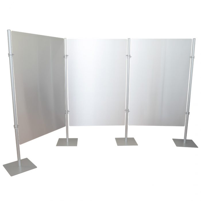 Montante in alluminio anodizzato  altezza 200cm con base quadrata in metallo 36x36cm - immagine 5