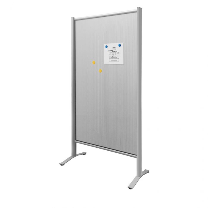 Parete divisoria  in lamiera microforata magnetica 100x190cm - Montanti 65mm - immagine 3