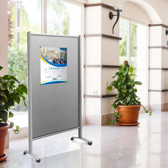 Parete divisoria  in lamiera microforata magnetica 100x190cm - Montanti 65mm - immagine 1