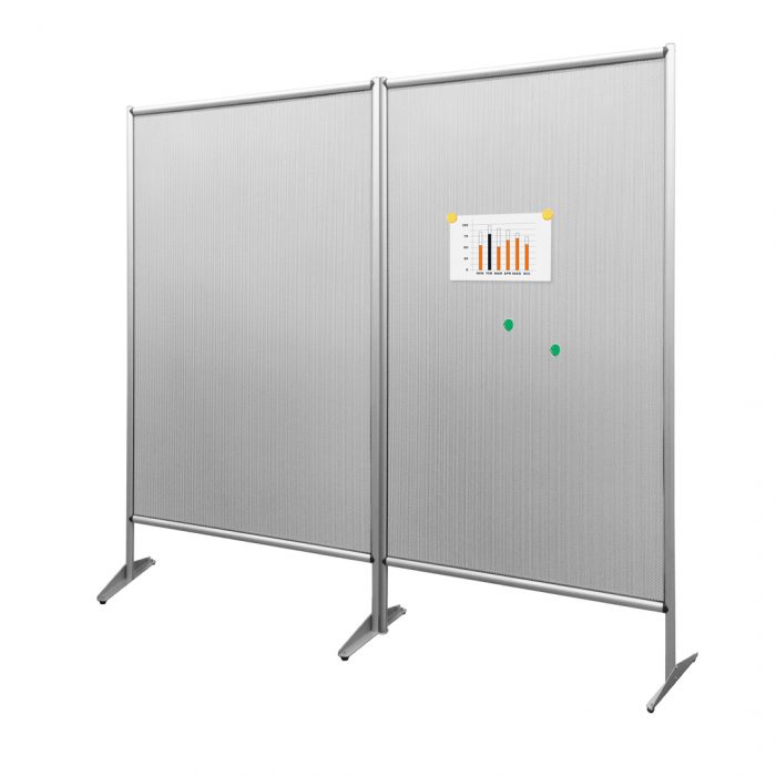 Parete divisoria doppia in lamiera microforata magnetica 204x190cm - immagine 2