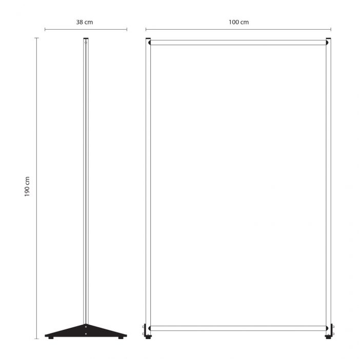 Parete divisoria singola 100x190cm in forex bianco - immagine 3