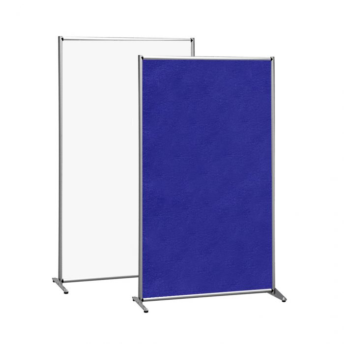 Parete divisoria singola bifacciale con panno e superficie magnetica bianca 100x190cm - immagine 1
