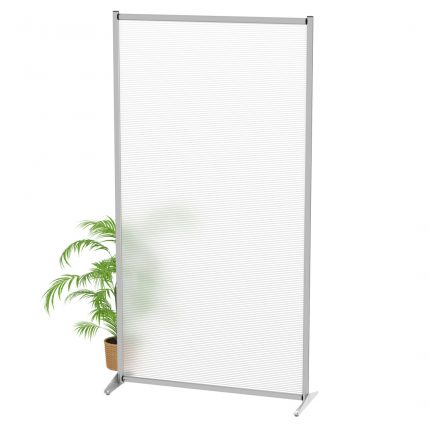 Parete divisoria singola 100x190cm in policarbonato alveolare satinato bianco