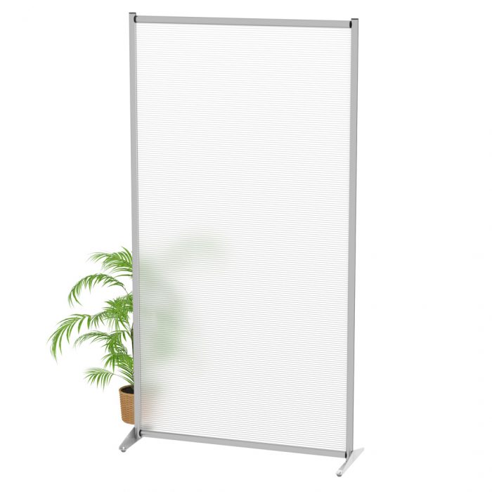 Parete divisoria singola 100x190cm in policarbonato alveolare satinato bianco - immagine 1
