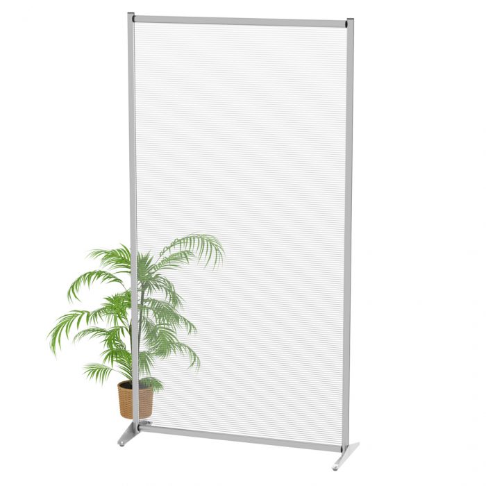 Parete divisoria singola 100x190cm in policarbonato alveolare semi trasparente - immagine 1