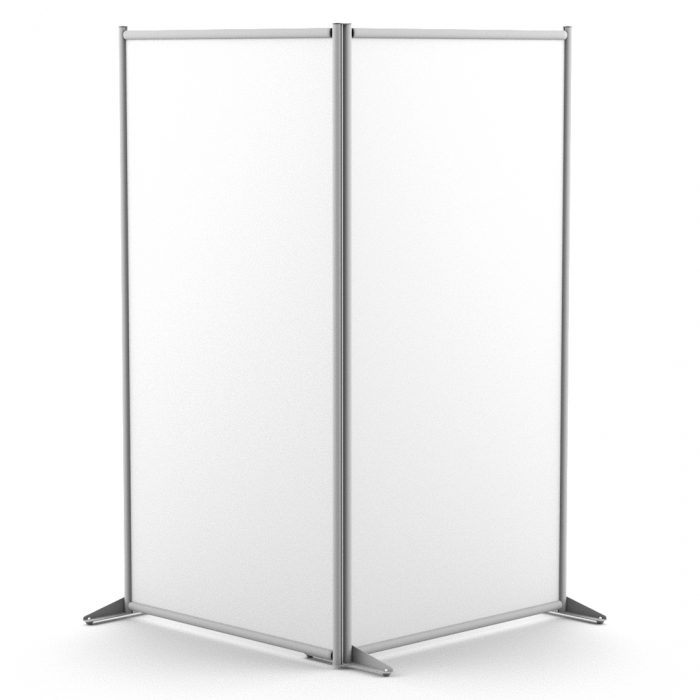 Parete divisoria doppia 204x190cm in forex bianco - immagine 1