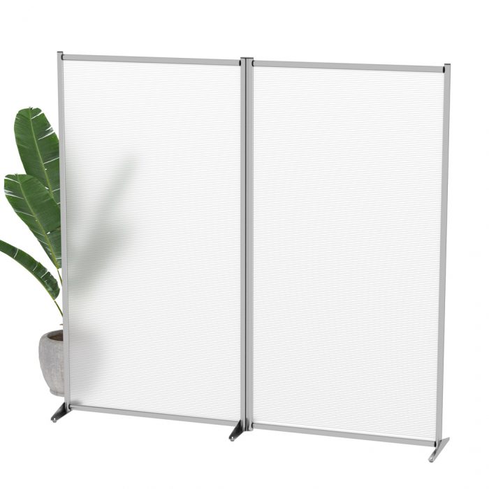 Parete divisoria doppia 204x190cm in policarbonato alveolare satinato bianco - immagine 1