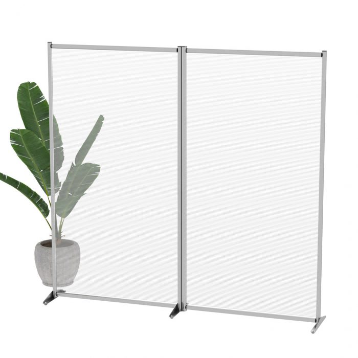 Parete divisoria doppia 204x190cm in policarbonato alveolare semi trasparente - immagine 1