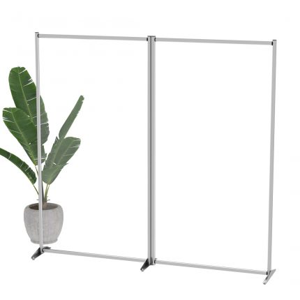 Parete divisoria doppia 204x190cm in plexi trasparente