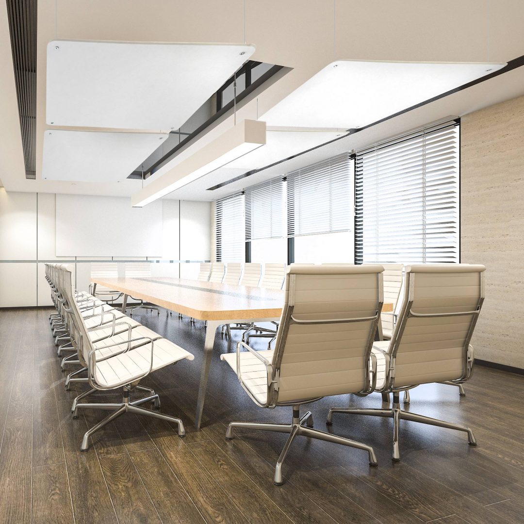 Pannello fonoassorbente da soffitto con cavetti - Finitura beige, grigio o antracite - immagine 7