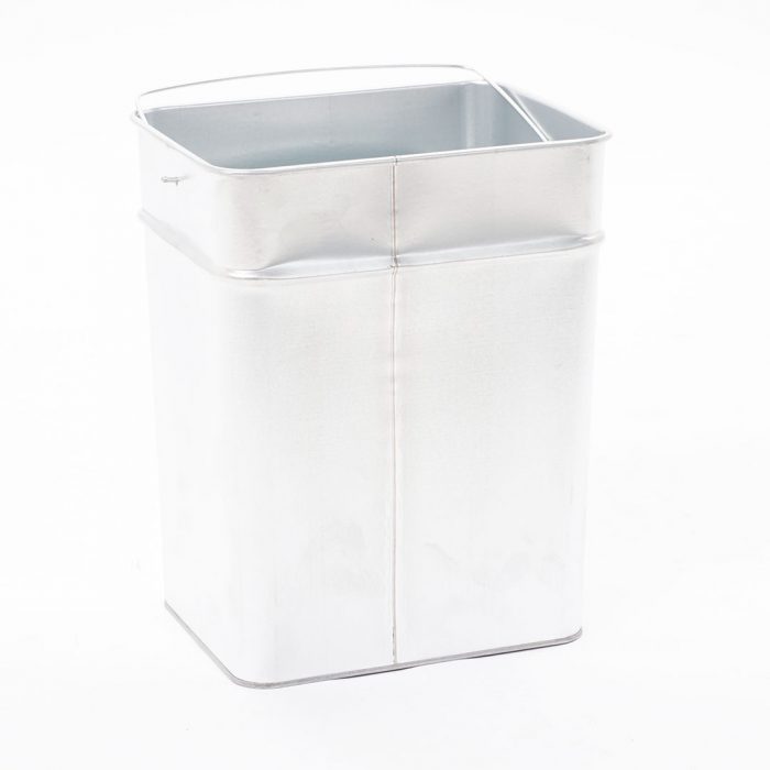 Posacenere rettangolare nero con cestino interno 30x24x60H cm - immagine 2