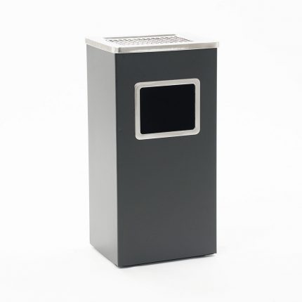 Posacenere rettangolare nero con cestino interno 30x24x60H cm