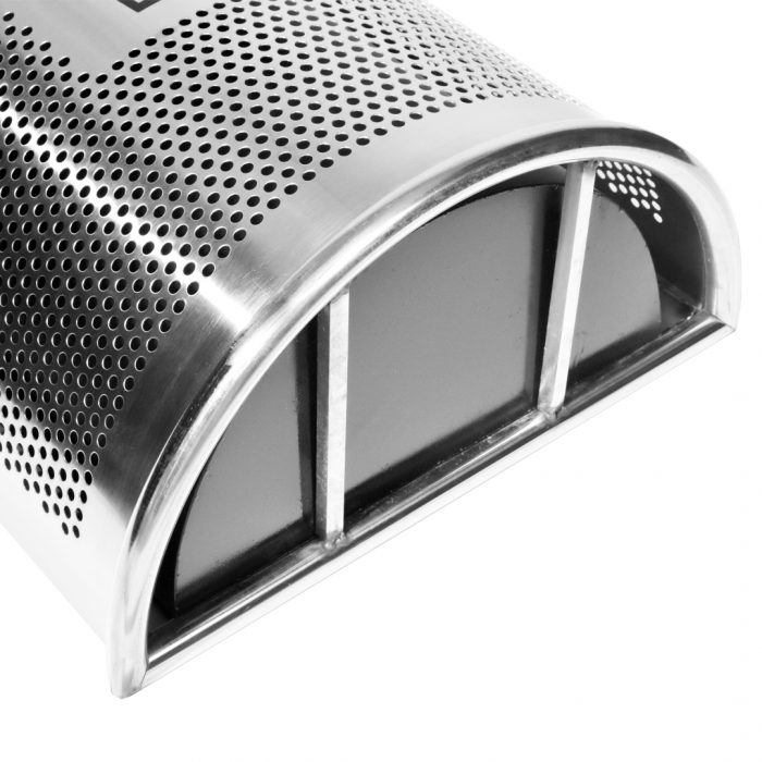 Posacenere da parete acciaio con cestino semi circolare 40x23x63H cm - immagine 2
