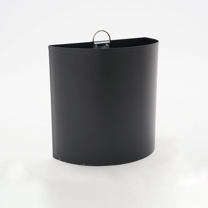 Posacenere da parete acciaio con cestino semi circolare 40x23x63H cm - immagine 8
