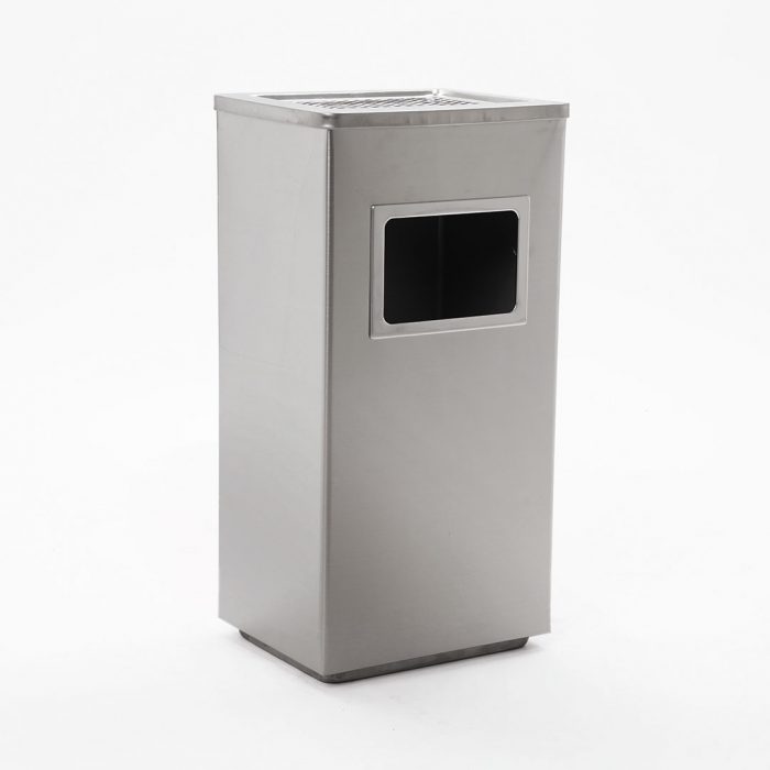 Posacenere rettangolare acciaio con cestino interno 30x24x60H cm - immagine 5