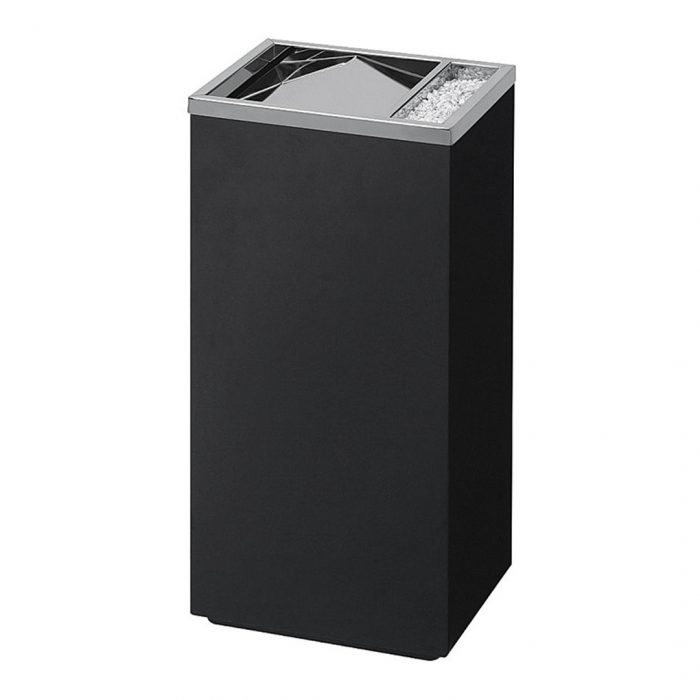 Cestino rettangolare con posacenere piccolo laterale  30x24x60H cm - immagine 1