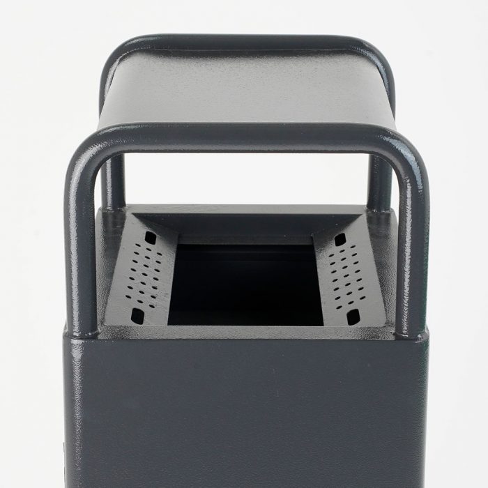 Cestino autoportante con copertura e posacenere 30x27x98H cm - Finitura antracite - immagine 5