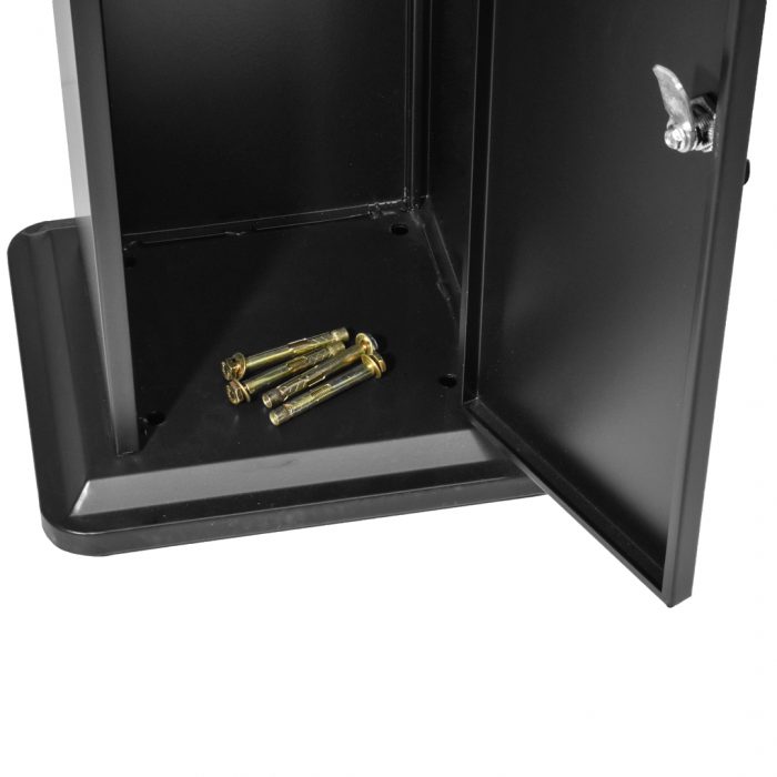 Posacenere a colonna nero  con cestino e doppia serratura 34x31x120H - immagine 3