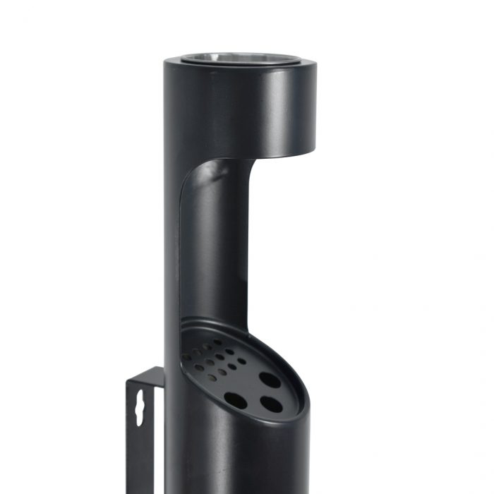 Posacenere da parete nero  rotondo con serratura 9x75H cm - immagine 3