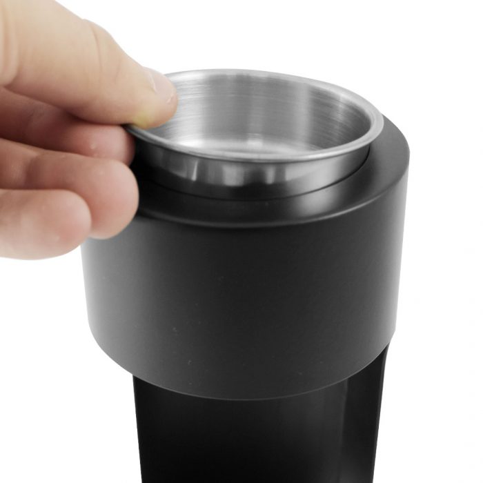 Posacenere da parete nero  rotondo con serratura 9x75H cm - immagine 5