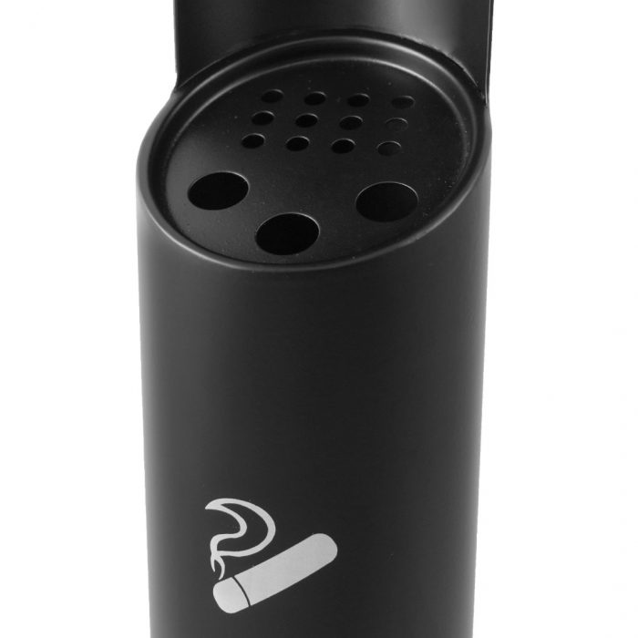 Posacenere da parete nero  rotondo con serratura 9x75H cm - immagine 6