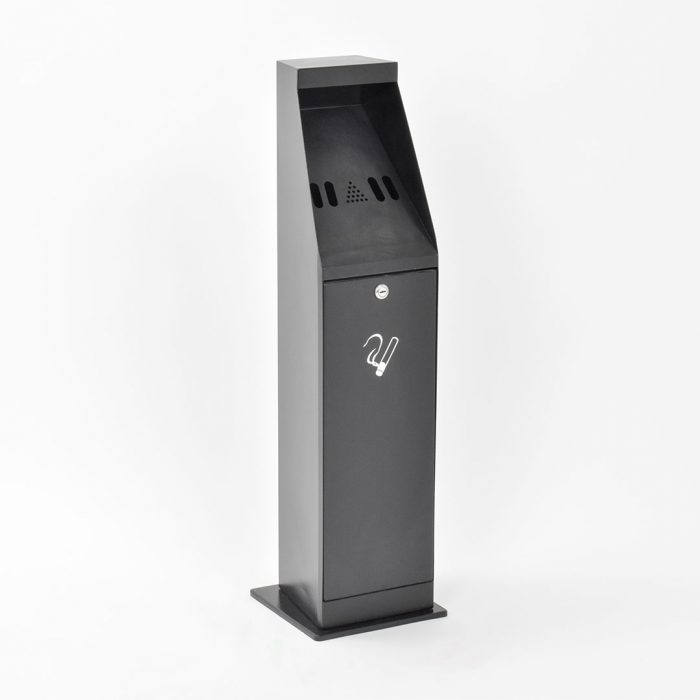 Posacenere a colonna nero con serratura 20x20x86H cm - immagine 1