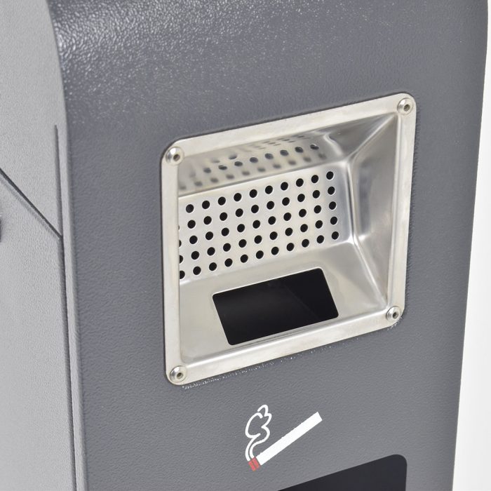 Posacenere a colonna antracite bifacciale con serratura laterale 34x31x120H cm - immagine 6