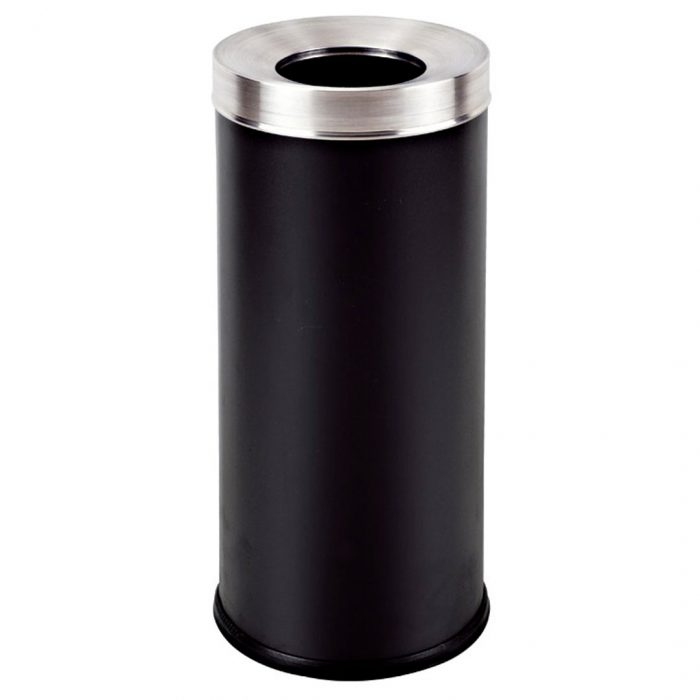 Cestino rotondo nero con foro 25x61H cm - immagine 1