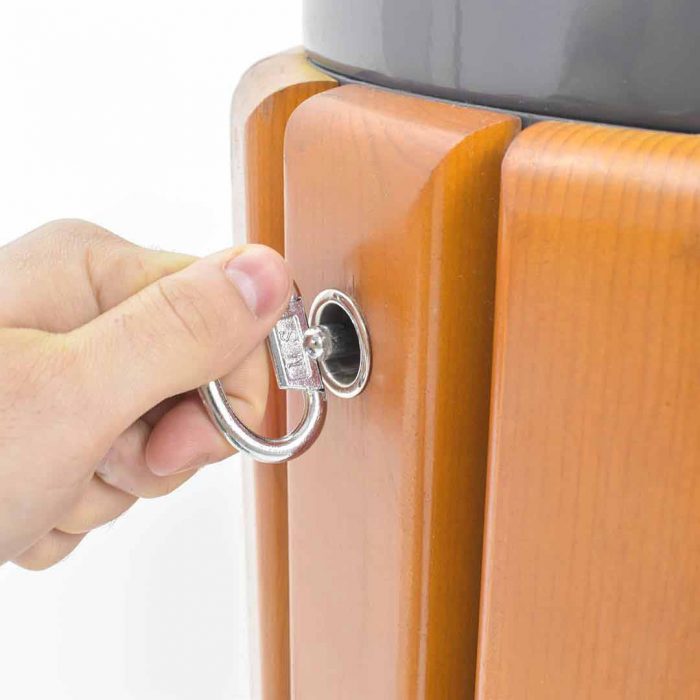 Cestino porta rifiuti con doghe in legno - 40lt - immagine 3