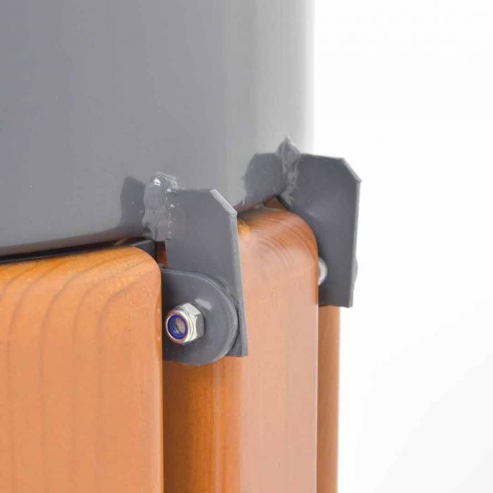 Cestino porta rifiuti con doghe in legno - 40lt - immagine 5