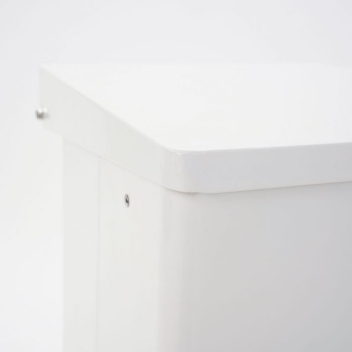 Pattumiera in metallo bianco con pedale e coperchio con sistema frenante completo di kit pittogrammi - Capacità 42 Lt - immagine 6