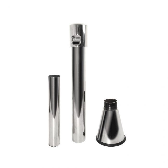 Posacenere a colonna acciaio con base pesante conica 23x110H cm - immagine 6