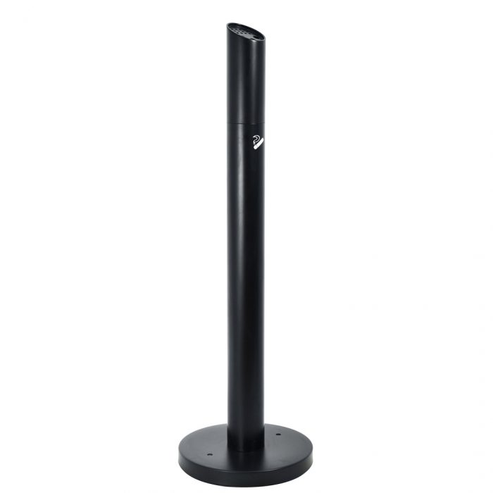 Posacenere a colonna nero con base tonda e testa removibile 32x102H cm - immagine 1