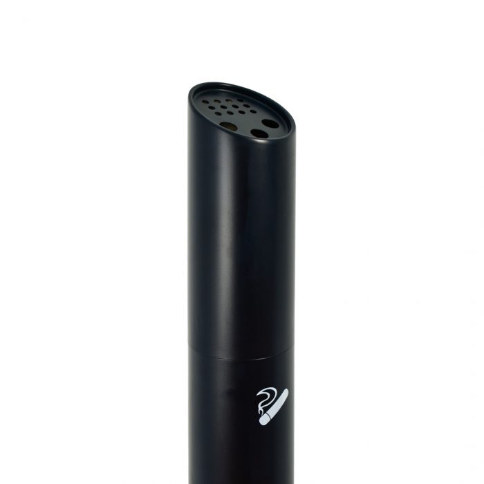 Posacenere a colonna nero con base tonda e testa removibile 32x102H cm - immagine 3