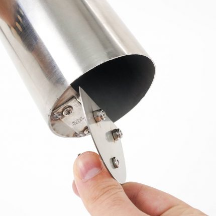 Posacenere a colonna acciaio con base tonda e testa removibile 32x102H cm