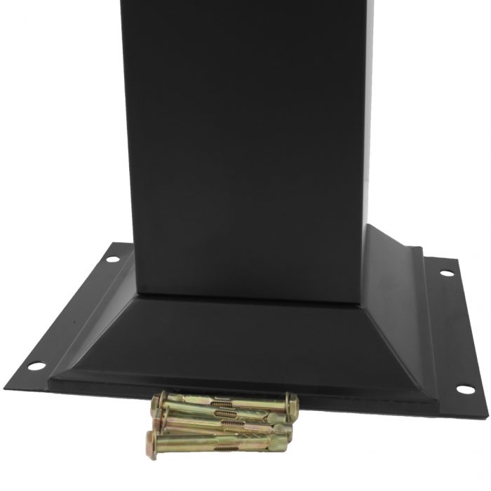 Posacenere a colonna nero con testa quadrata e serratura 25x25x108H cm - immagine 2