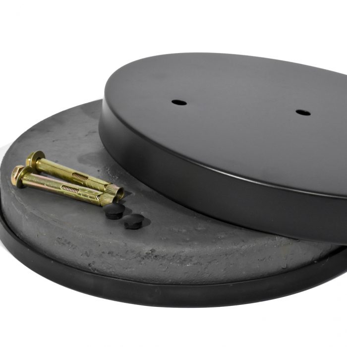 Posacenere a colonna nero con base tonda e testa removibile 35x114H cm - immagine 2
