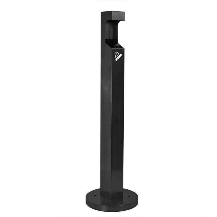 Posacenere a colonna nero con base tonda e testa removibile 35x114H cm - immagine 1