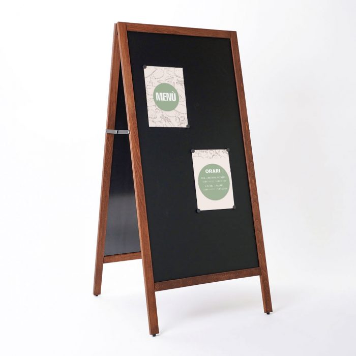 Lavagne a cavalletto con cornice in legno di faggio EASY finitura dark wood - immagine 1