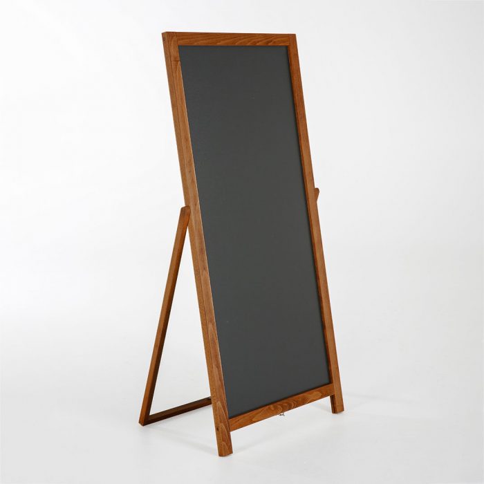 Lavagna a cavalletto pieghevole con cornice in legno di faggio EASY finitura dark wood - immagine 2