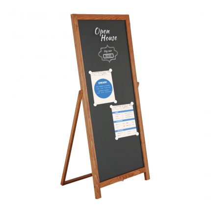 Lavagna a cavalletto pieghevole con cornice in legno di faggio EASY finitura dark wood