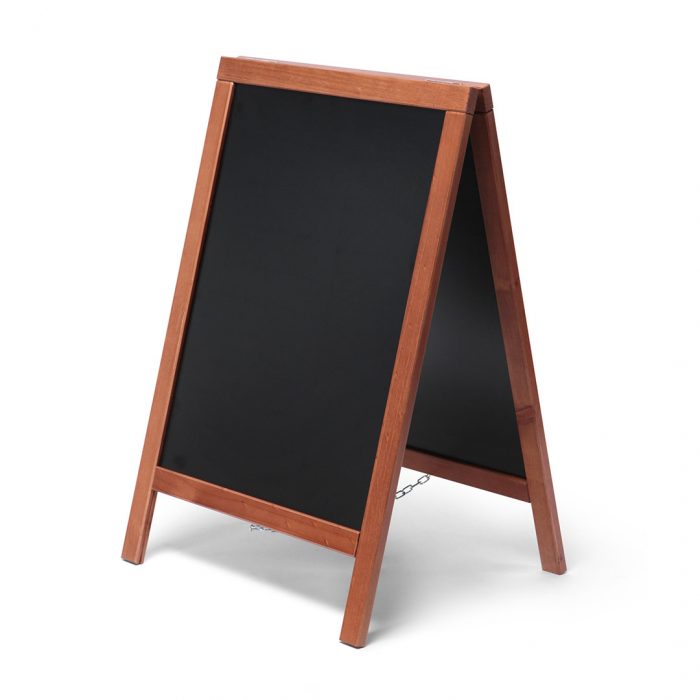 Cavalletto bifacciale in legno Economy per esterni FLAT finitura teak 55x85 - immagine 1