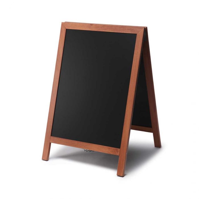 Cavalletto bifacciale in legno di faggio per esterni FLAT finitura teak - immagine 2