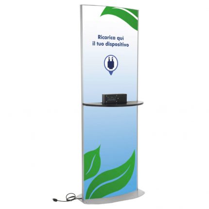 Totem per interni con postazione ricarica
