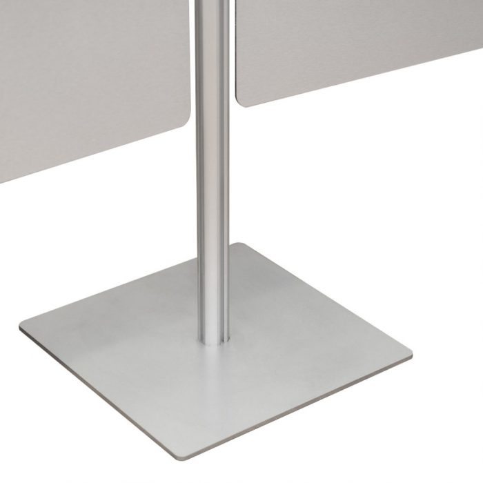 Montante in alluminio anodizzato  altezza 200cm con base quadrata in metallo 36x36cm - immagine 1