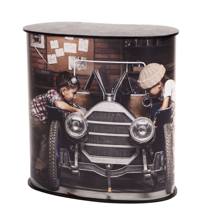 Banchetto promozionale con velcro e top color nero - immagine 1